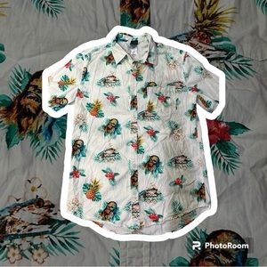 Star Wars Mens Small Chewbacca Cotton Hawaiian Shirt Pineapple  Aloha Tropical